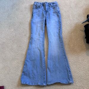 GOOD AMERICAN Good Petite Flare Jeans Women's Size  0 25 Blue
